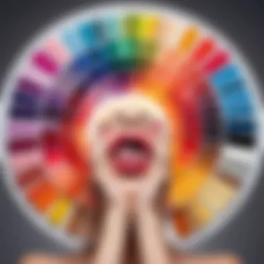 A color wheel illustrating the psychological effects of different nail polish shades