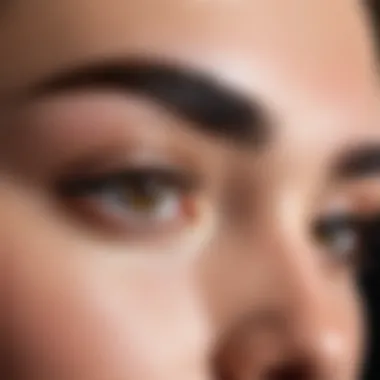 A close-up of well-groomed eyebrows