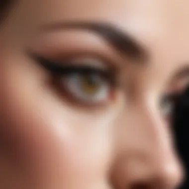 Artist applying eyeliner with precision on eyelid