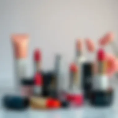 A beautifully arranged display of lip care products