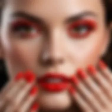 Polished Perfection: Vibrant Nail Colors A close-up of beautifully polished nails showcasing a vibrant color