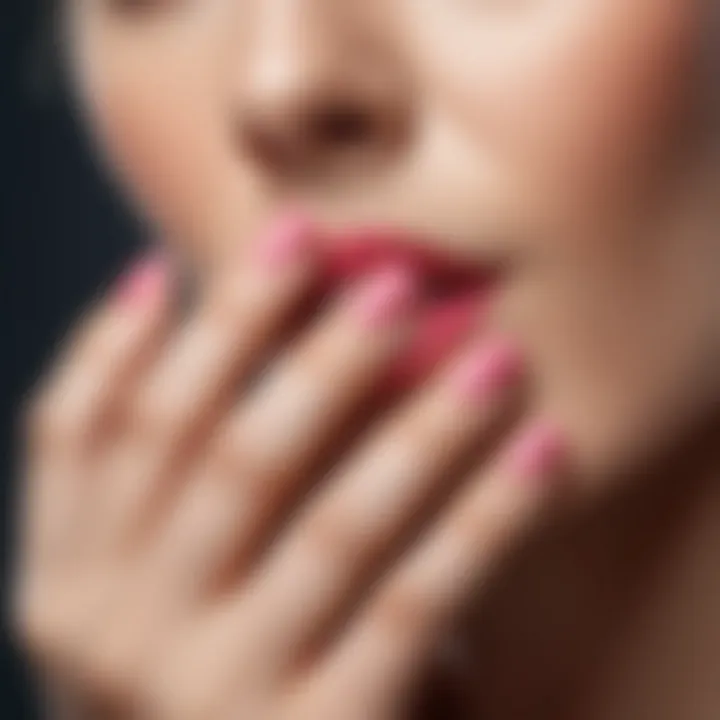 Close-up of healthy nails after treatment