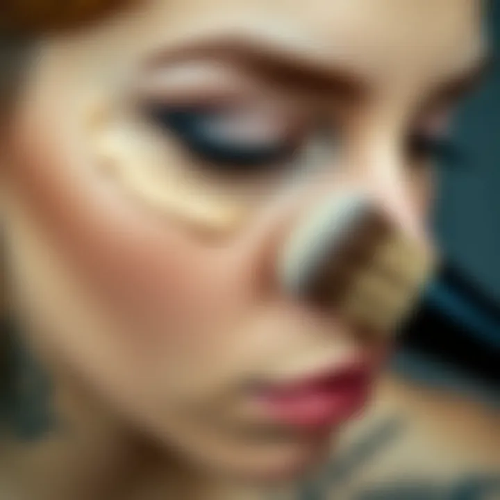 Close-up of skin with expertly applied foundation over a tattoo