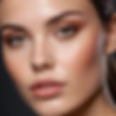 Close-up of a flawless complexion with natural makeup