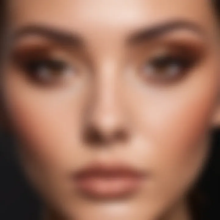 A close-up of a model with expertly applied brown eyeshadow