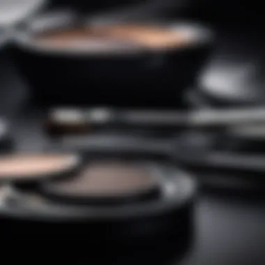 Close-up of smoky eye makeup application tools