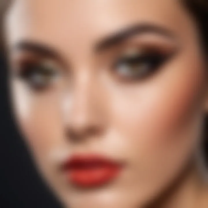 Close-up of a model showcasing the düşük göz eyeliner look