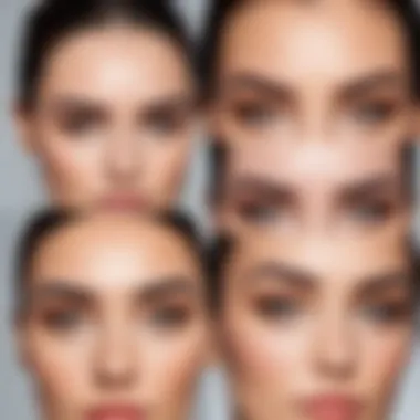 Cultural influences on eyebrow shapes represented in a collage