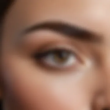 Close-up of a perfectly shaped eyebrow highlighting the arch