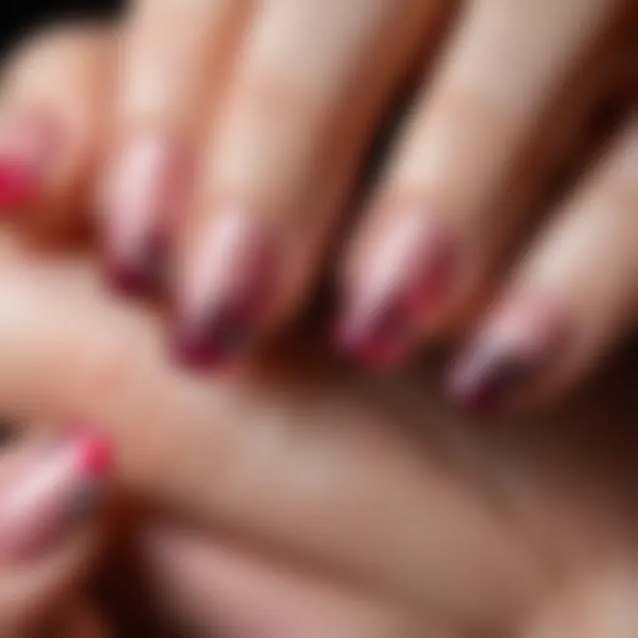 Close-up of a beautifully manicured French nail design with artistic accents