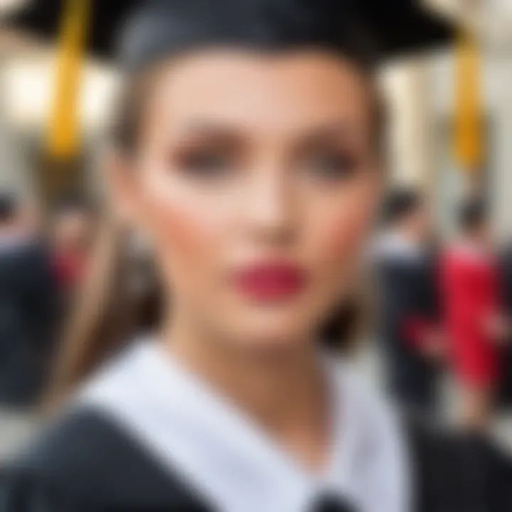 Classic graduation makeup highlighting timeless beauty