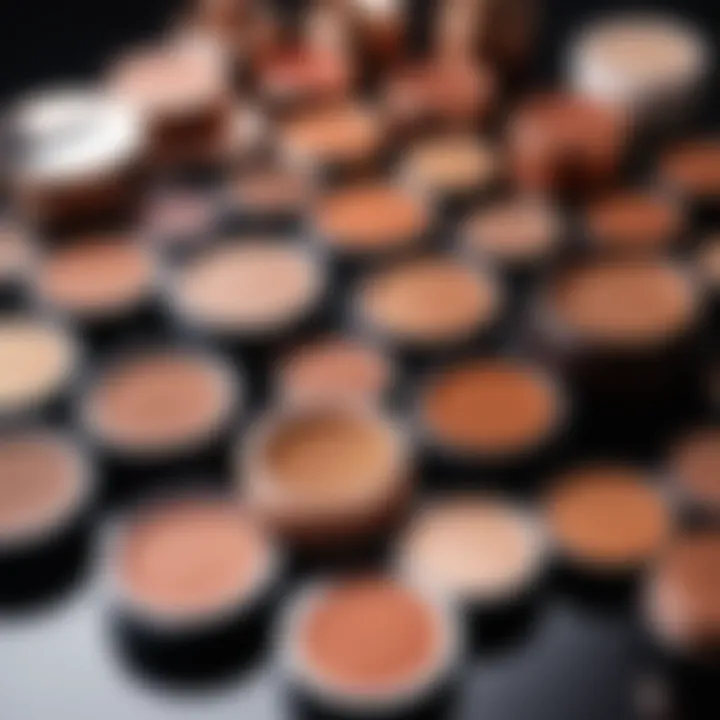 Diverse selection of copper-toned makeup products