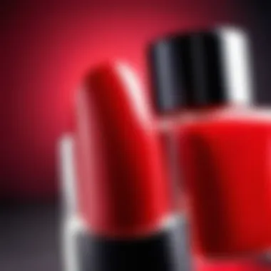 A close-up of a bottle of red nail polish symbolizing passion and confidence.