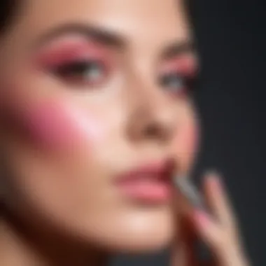 Makeup artist demonstrating application techniques for blush