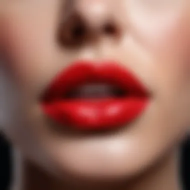 Close-up of a vibrant waterproof lipstick shade