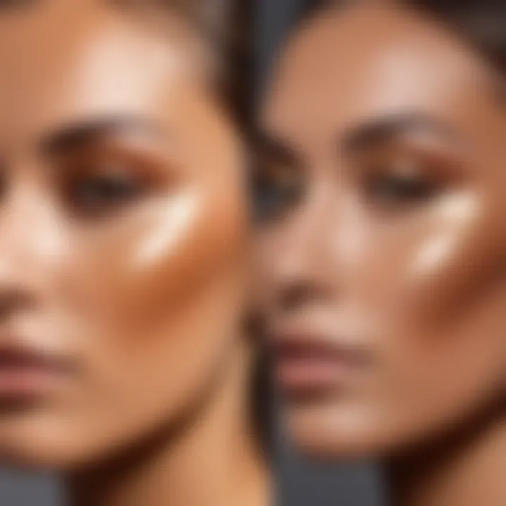 A stunning before and after comparison highlighting bronzer's transformative effect on complexion.