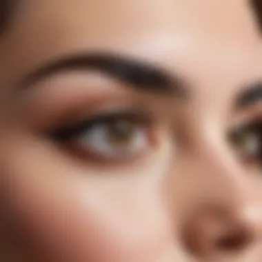 A side profile view highlighting the symmetry and elegance of thick straight eyebrows