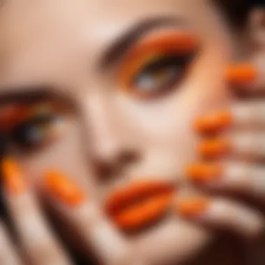 Creative orange nail designs showcasing unique customization