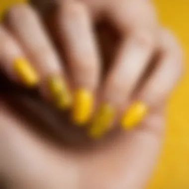 Creative geometric patterns on yellow nails