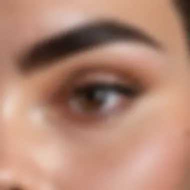 Close-up of eyebrow grooming techniques