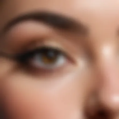 Close-up of eyeliner application on eyelids