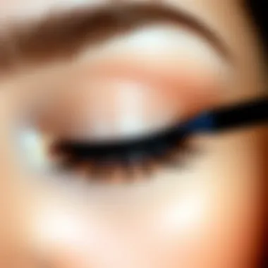 Precise Eyeliner Application Eyeliner application on eyelid