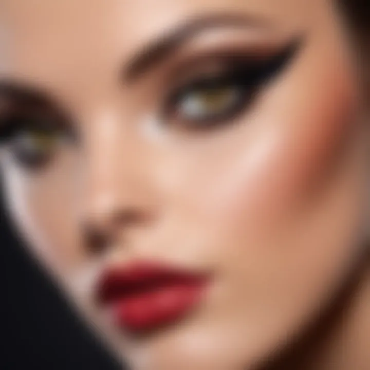 Dramatic cat-eye makeup for evening elegance