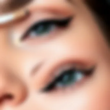 Eyeliner Applications for Different Skin Types Close-up of eyeliner applications on various skin types