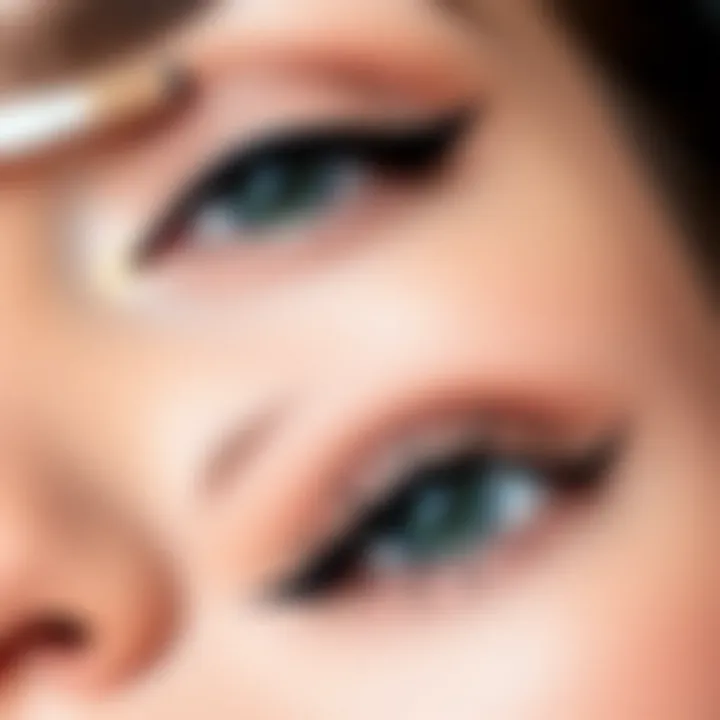 Eyeliner Applications for Different Skin Types Close-up of eyeliner applications on various skin types