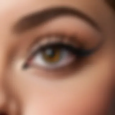 Close-up of eyeliner products used for cat eye makeup