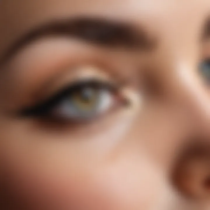 Close-up of eye makeup with eyeliner