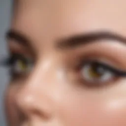 Close-up of perfectly applied eyeliner enhancing large eyes