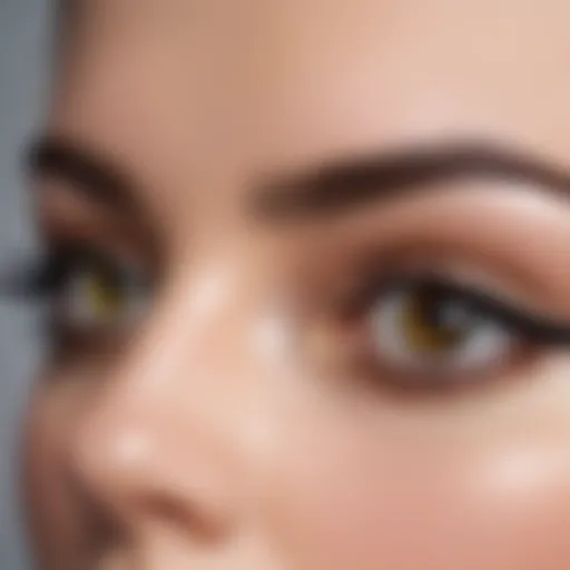 Close-up of perfectly applied eyeliner enhancing large eyes