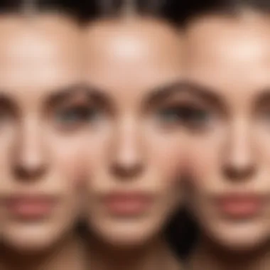 A close-up of different face shapes highlighted with aesthetic features.