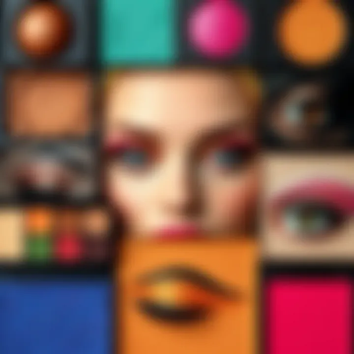 A visually appealing arrangement of color combinations showcasing different eyeshadow looks for various occasions