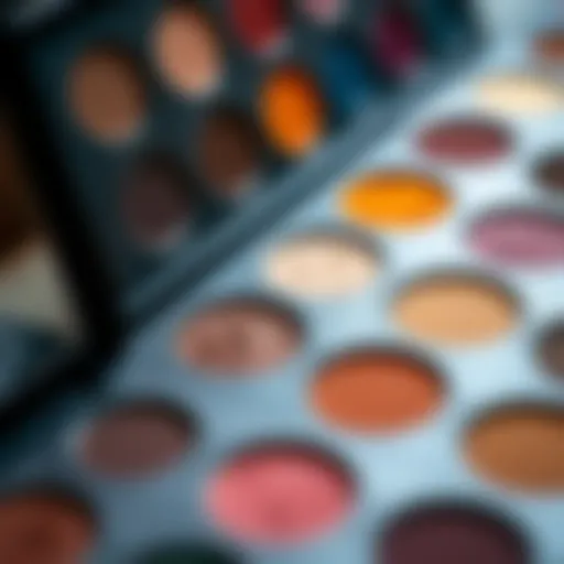 A close-up of vibrant eyeshadow palettes featuring a range of colors for eye makeup enhancement