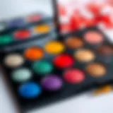 Vibrant eyeshadow palette showcasing rich colors