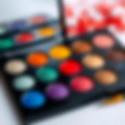 Vibrant eyeshadow palette showcasing rich colors