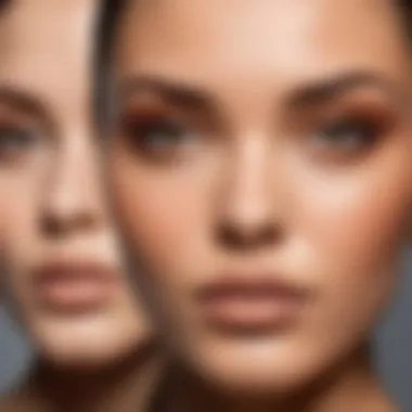 A close-up view of skin tones for foundation matching