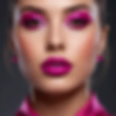 Diverse shades of fuchsia lipstick arranged artistically