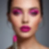 Vibrant fuchsia lipstick showcasing its rich texture