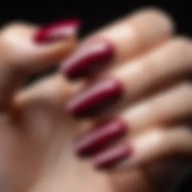 Close-up of a glossy gel-like nail polish finish showcasing elegance