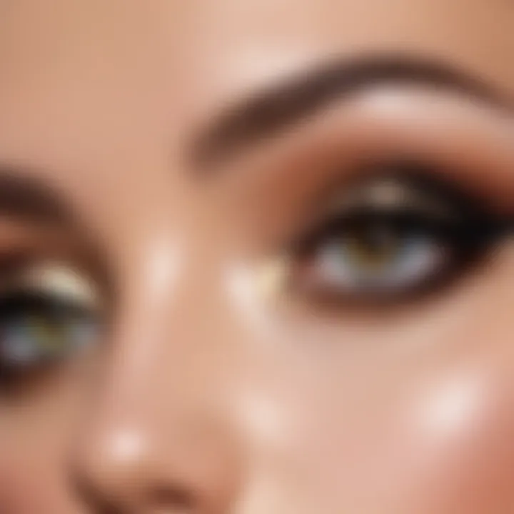 Close-up of various eye makeup products for smoky effects