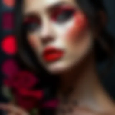Artistic Gothic Color Palette An artistic representation of the Gothic color palette highlighting deep reds, blacks, and purples.
