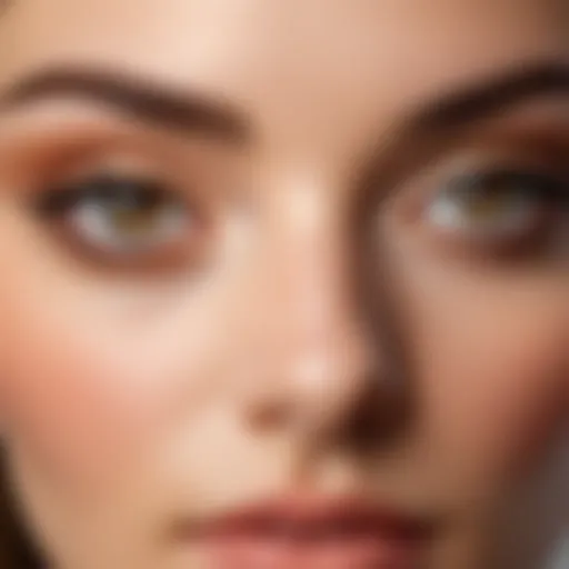 A close-up of almond-shaped eyes accentuated with subtle makeup