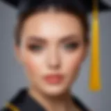 Elegant graduation makeup showcasing a flawless look