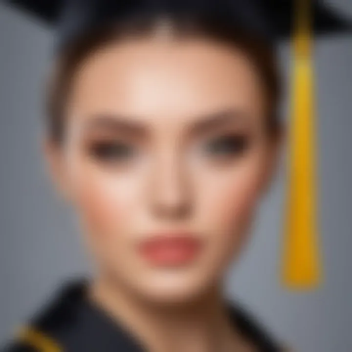 Elegant graduation makeup showcasing a flawless look