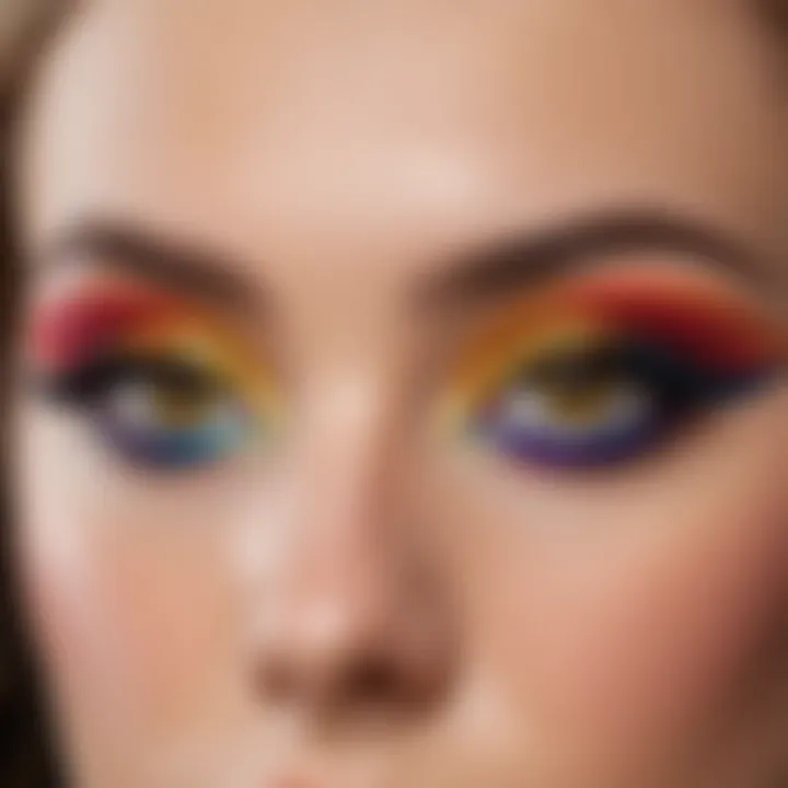 Vibrant eye makeup inspired by graduation themes