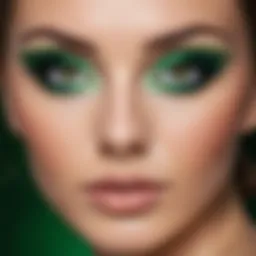 Elegant green eye makeup highlighting the beauty of green eyes