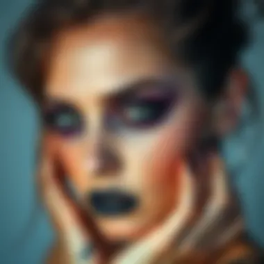 Artistic Grunge Makeup An artistic representation of a grunge-inspired makeup look emphasizing dark colors.